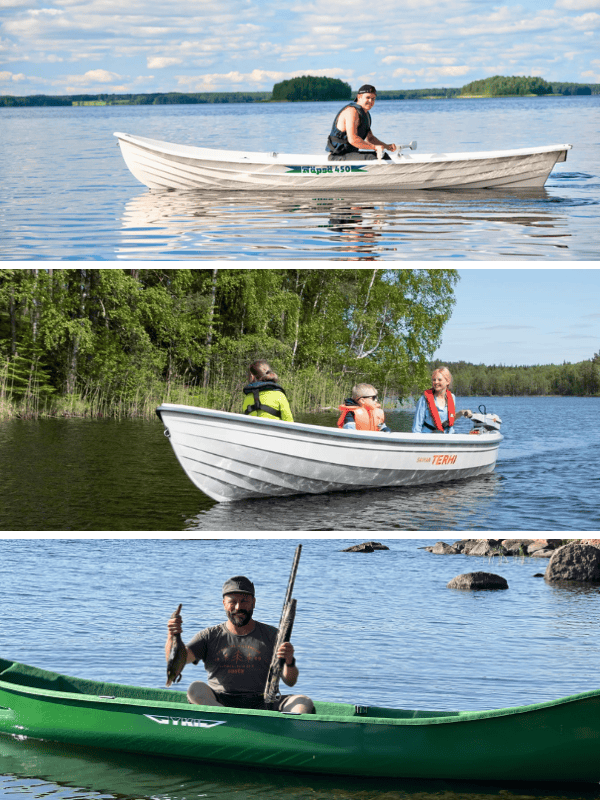 Soutuveneet ja muut kulkupelit rannalta vesille